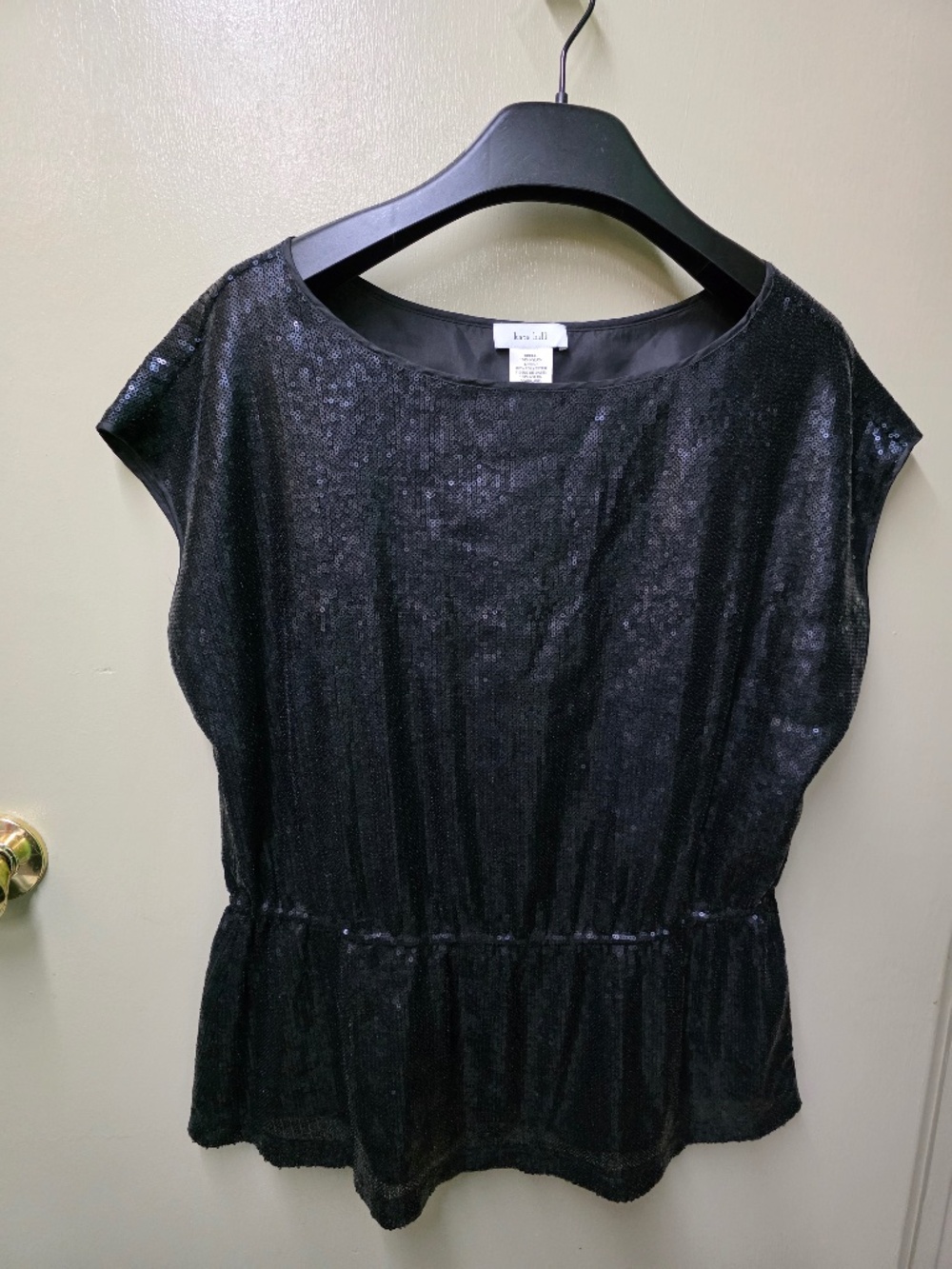 Kate Hill Black Sequin Sleeveless Top